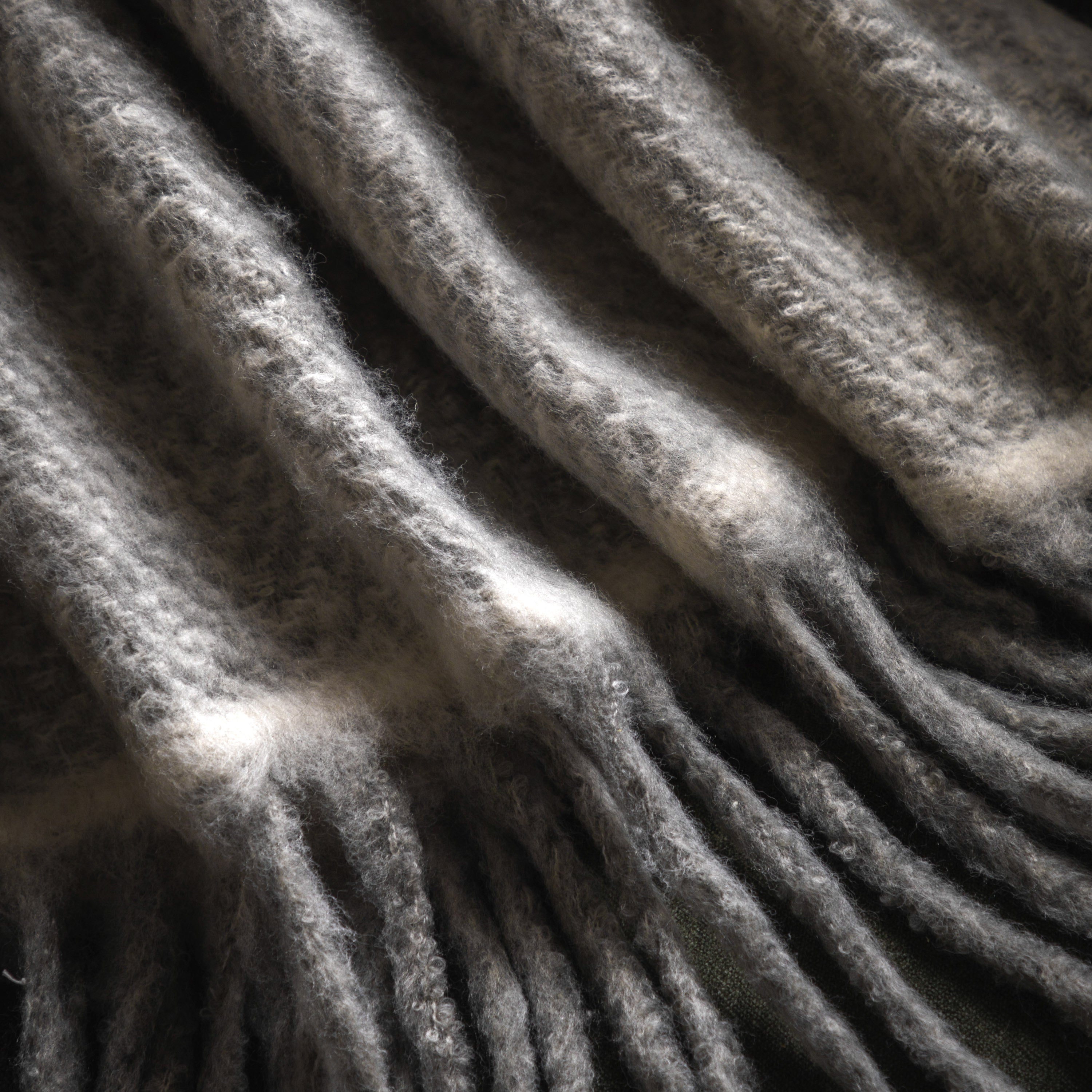 Louis Grey Fringe Throw